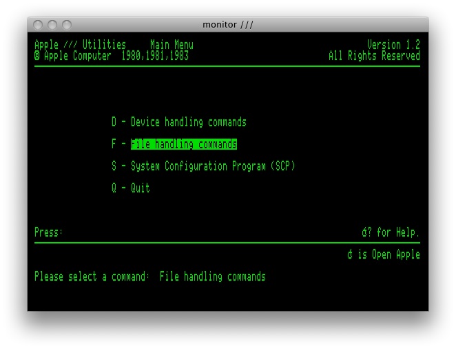 Screenshot de Sara (Apple ///)