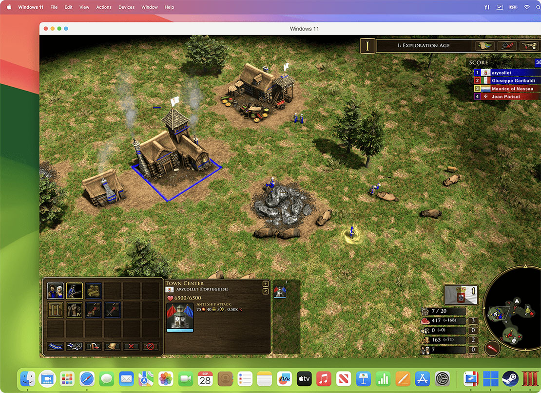 Age of Empire sur Windows 11 dans Parallels Desktop
