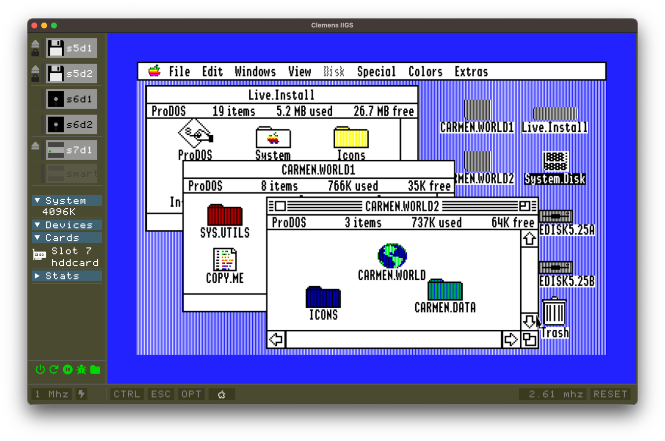 Fenêtres dans Clemens IIGS