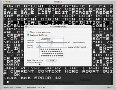 Screenshot de MAce (Jupiter Ace)